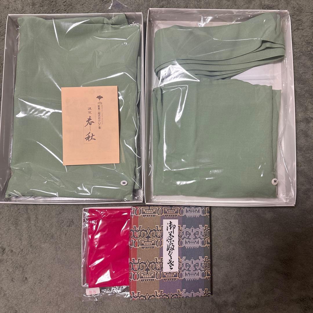茶道　稽古着　淡交　春秋と新品の袱紗のセット