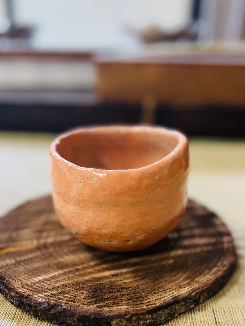 杉本貞光 秀逸作　寺垣外 赤茶碗 共箱