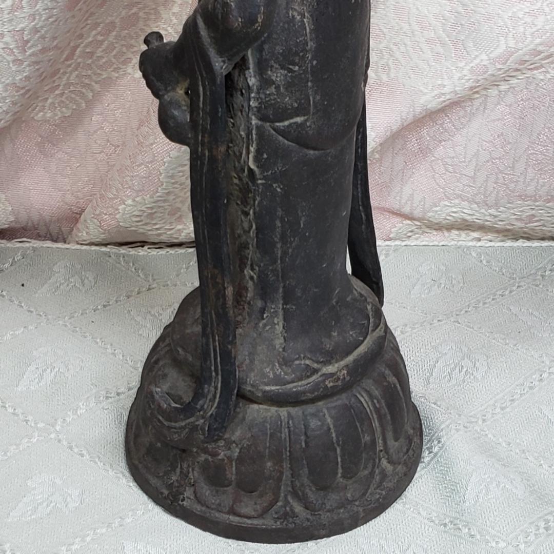 【飛鳥仏】◆鐵鋳観音菩薩立像 仏像◆検）天平仏 新羅仏 高麗仏 空海 千利休