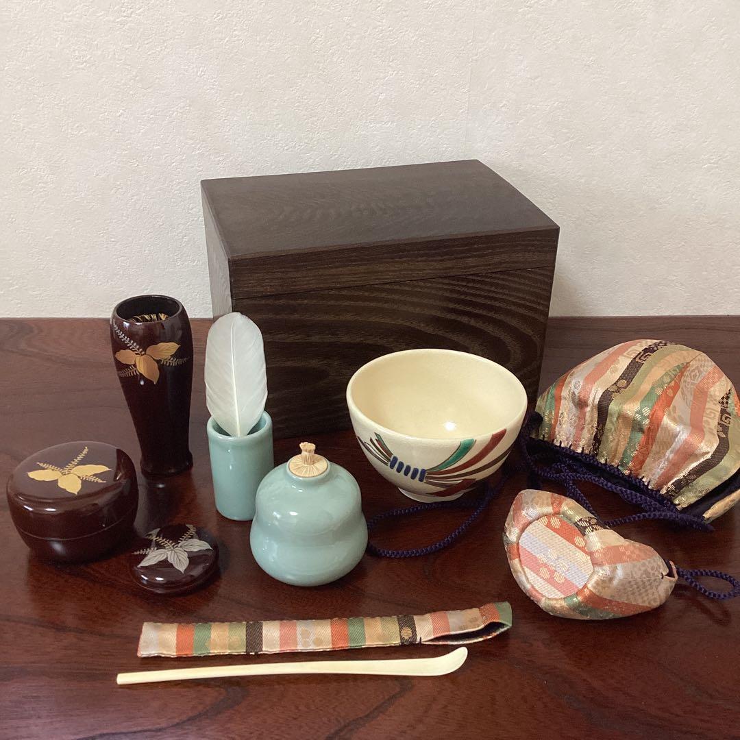 茶道具　指物師 仙水正之作 桑茶箱　茶箱手前セット
