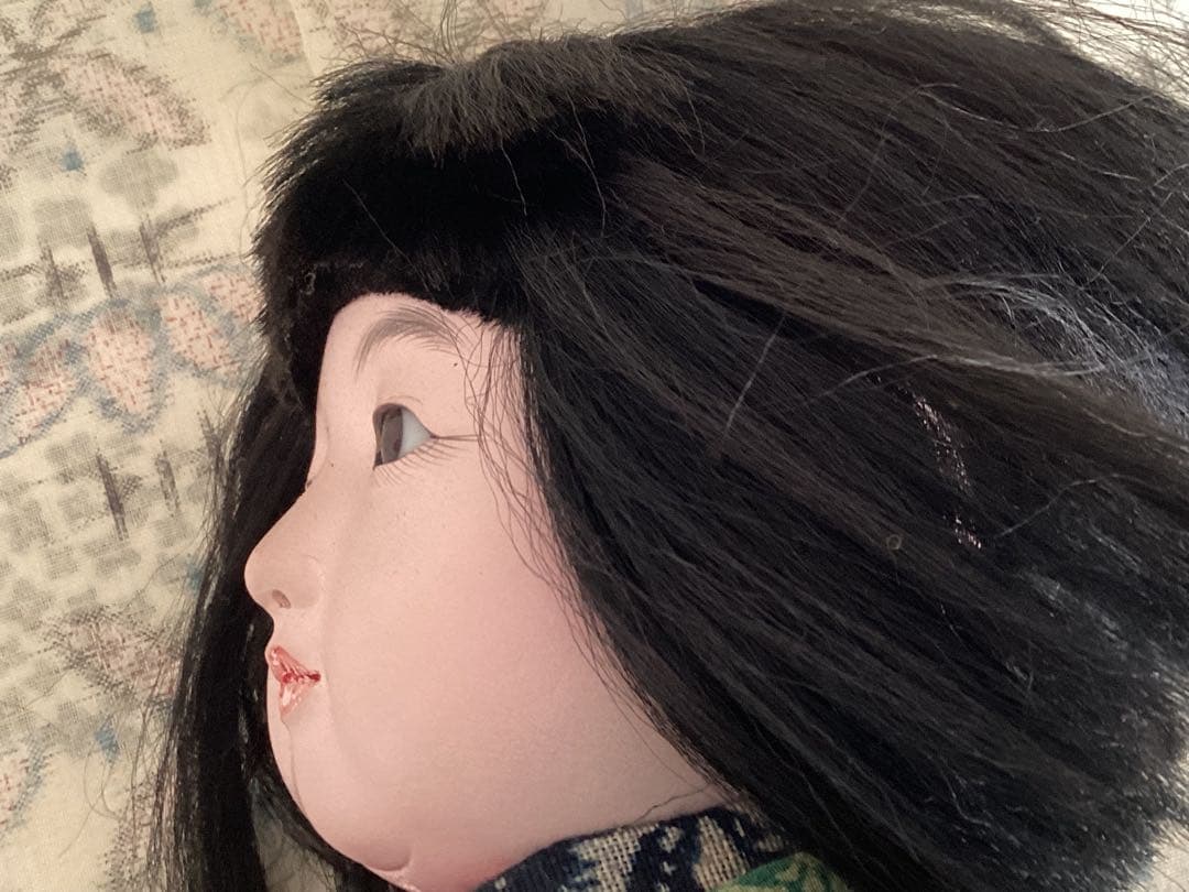 市松人形 竹取物語　松菊　抱き人形　ビスクドール　アンティークドール約45cm