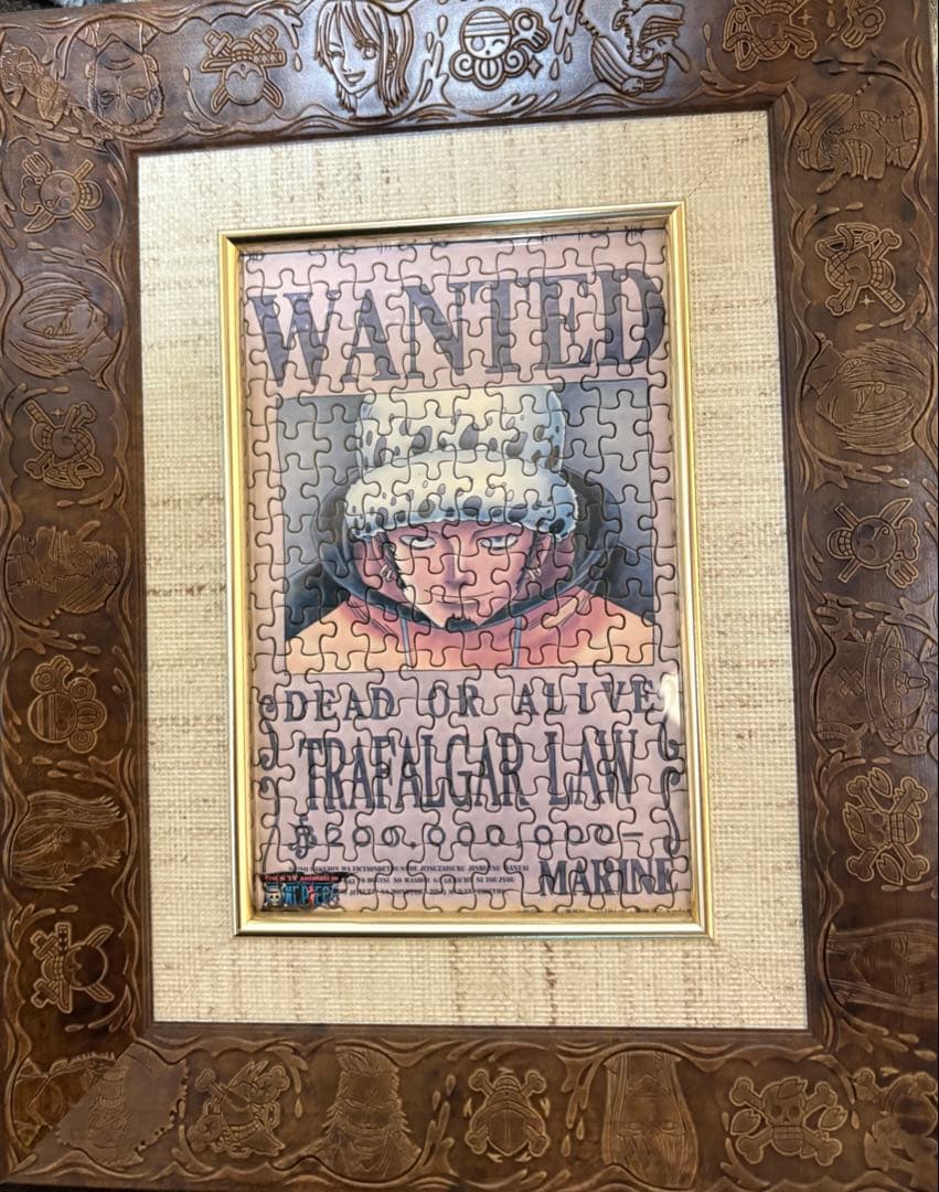 【値下げ可】手配書　パズル　15個　ワンピース　専用フレーム付