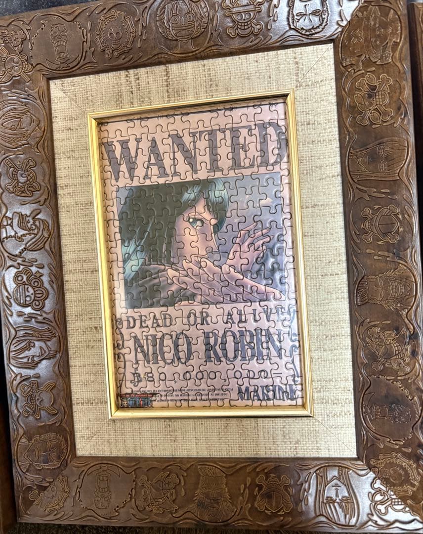 【値下げ可】手配書　パズル　15個　ワンピース　専用フレーム付