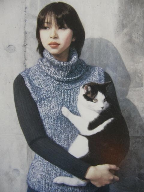 中上誠章、【奈緒】、希少な額装用画集より、新品額装付、状態良好