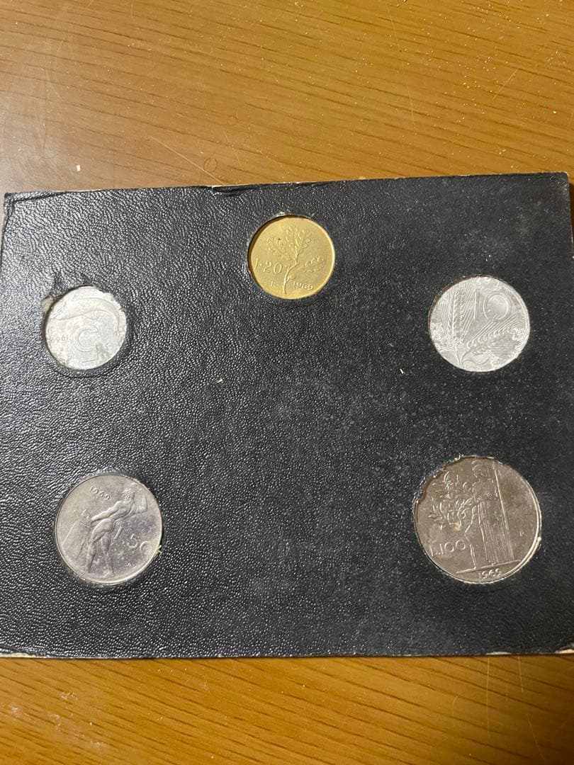 1969年/イタリア共和国5枚セット/未流通非常に希少/フォルダー入り