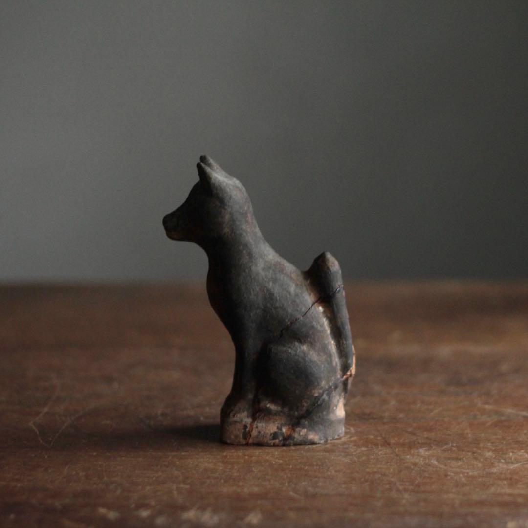 土人形 お稲荷さん 割れ補修 郷土人形 古美術 古道具 アンティーク オブジェ