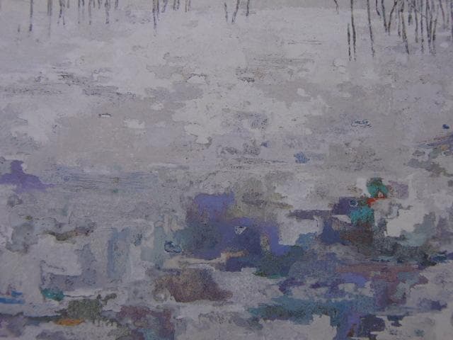 木村光宏、【凍池】、希少な額装用画集より、新品額装付、状態良好