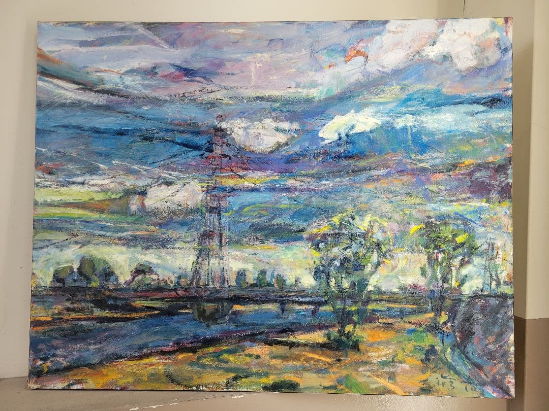 抽象的な油彩風景画