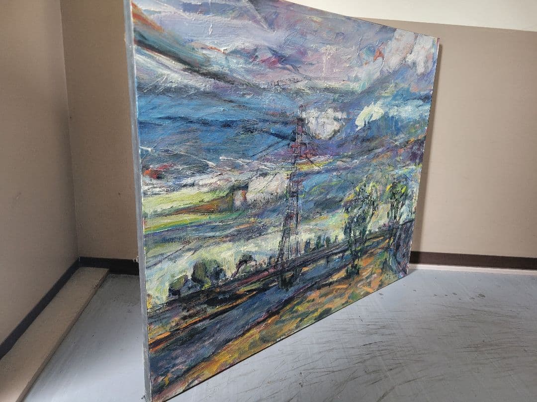 抽象的な油彩風景画