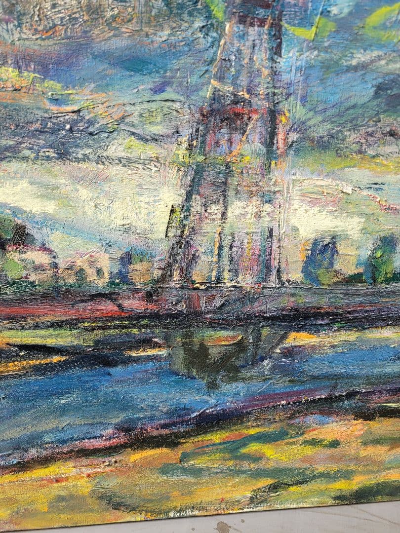 抽象的な油彩風景画