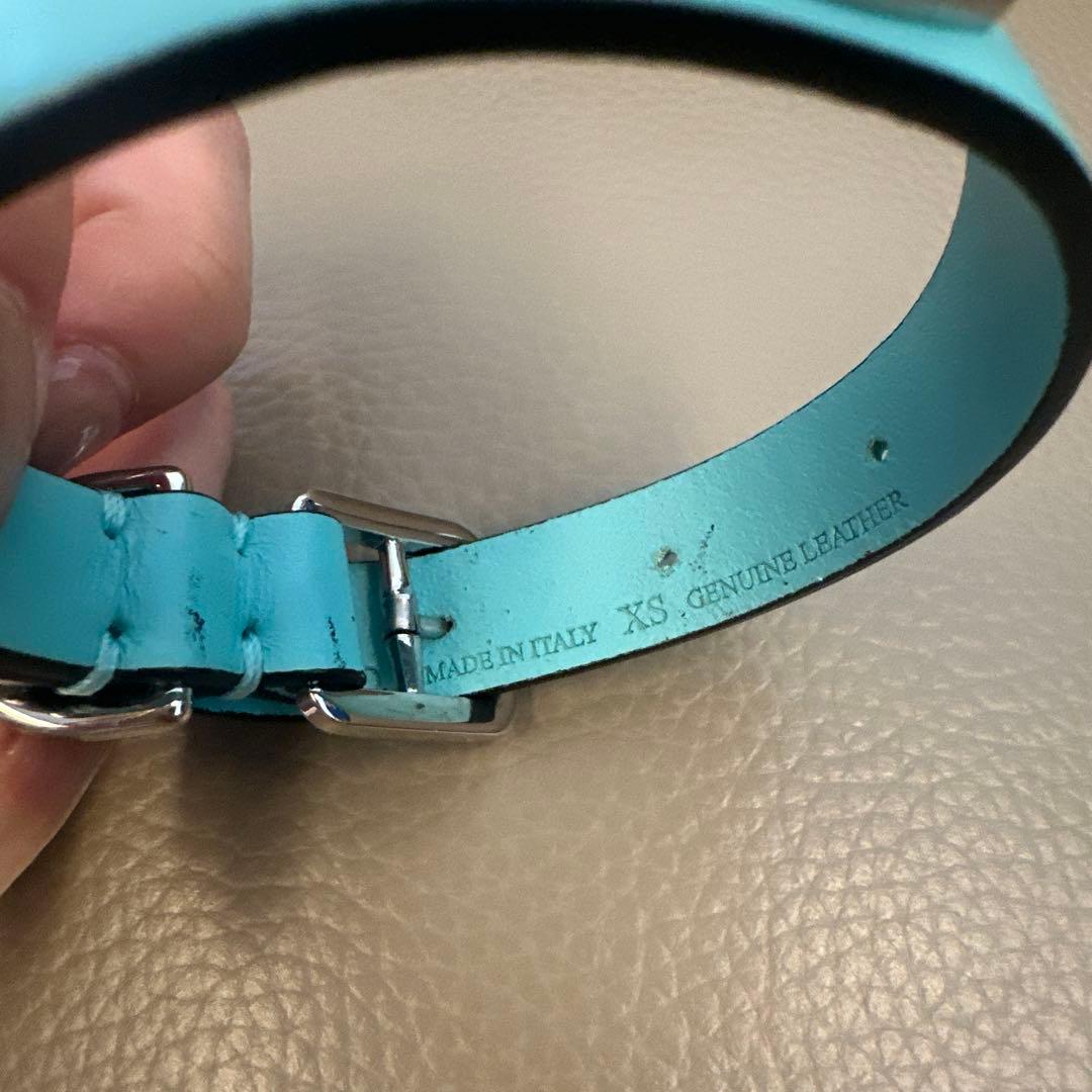 Tiffany & Co. ターコイズブルー レザー首輪