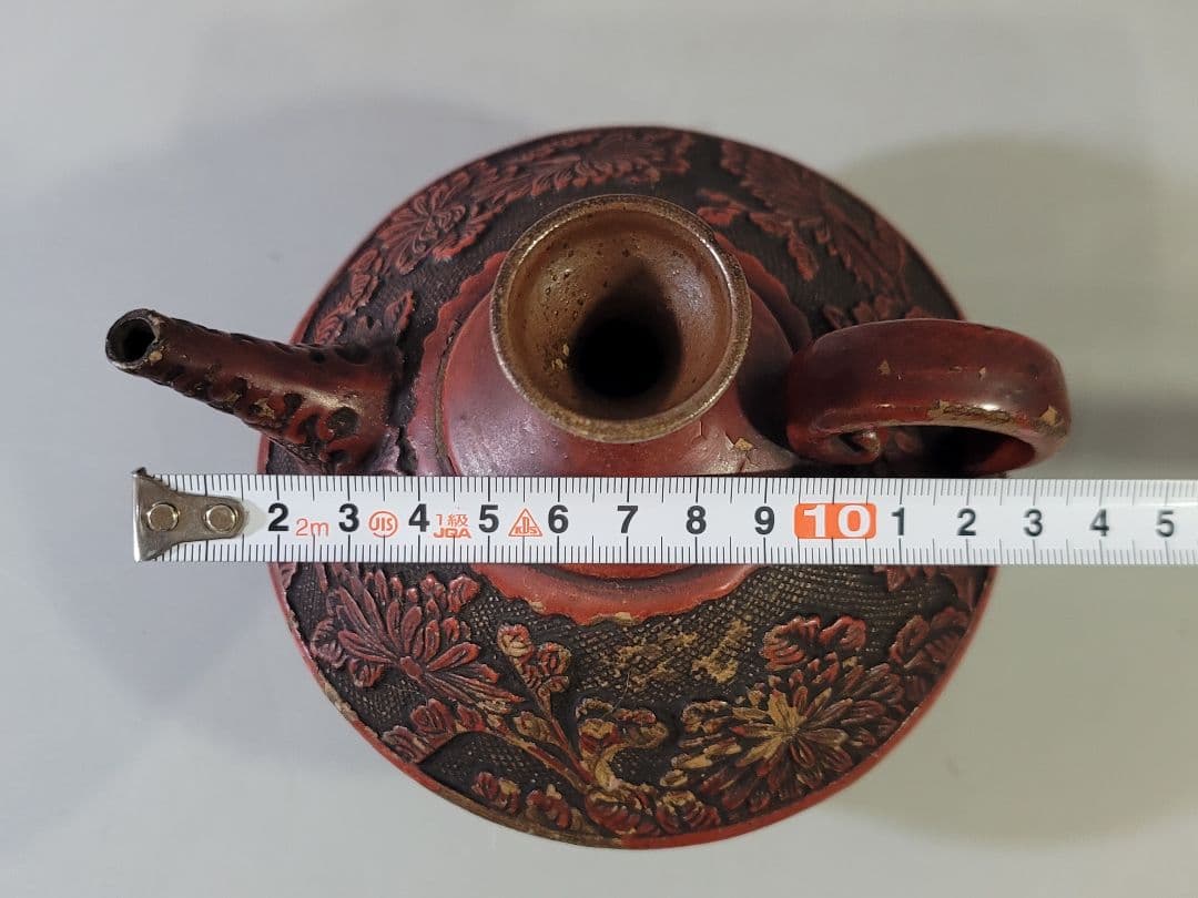 DT628 古美術 仿堆朱 陶製 水注 瓶 文房具