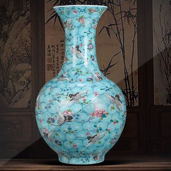 清雍正夜光琺瑯彩賞瓶 景徳鎮 陶磁器 装飾品 現代工芸品 美術品 置物