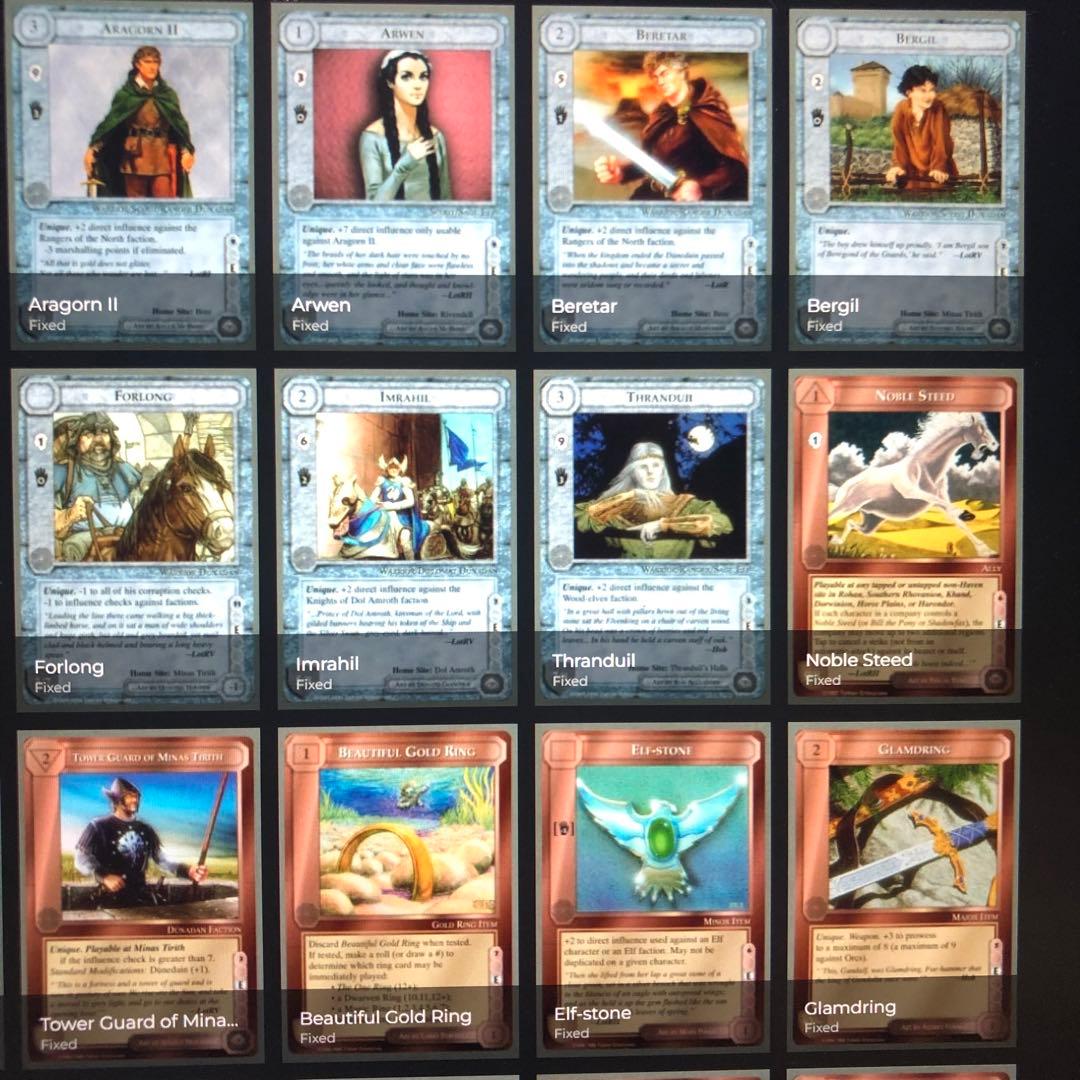 ミドルアース　カード　チャレンジデッキE ccg コンプ　指輪物語　トレカ