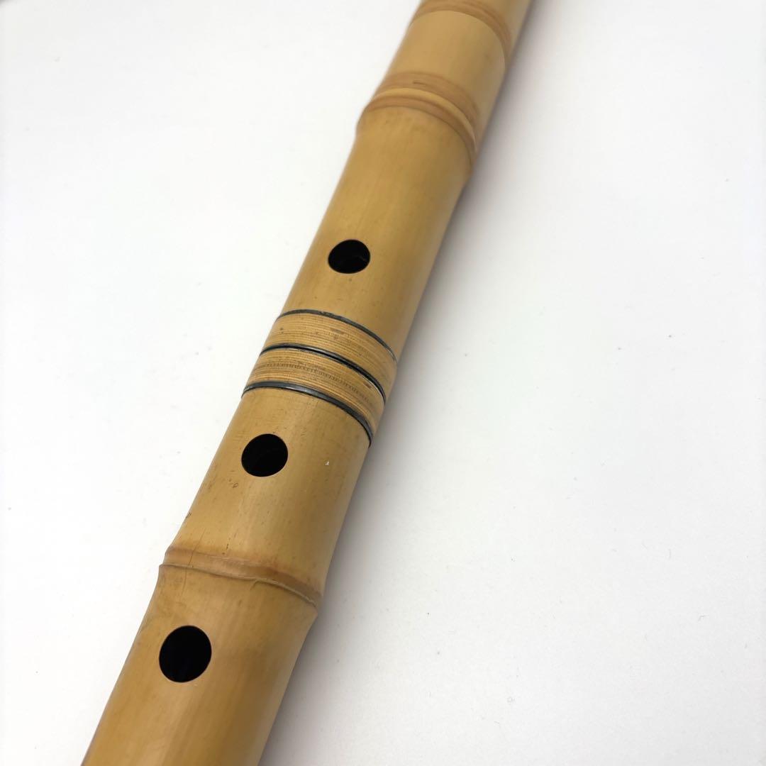 【美品】尺八　琴古流　バチ型　銘あり　竹治　1尺7寸　5孔　和楽器　唄口7号