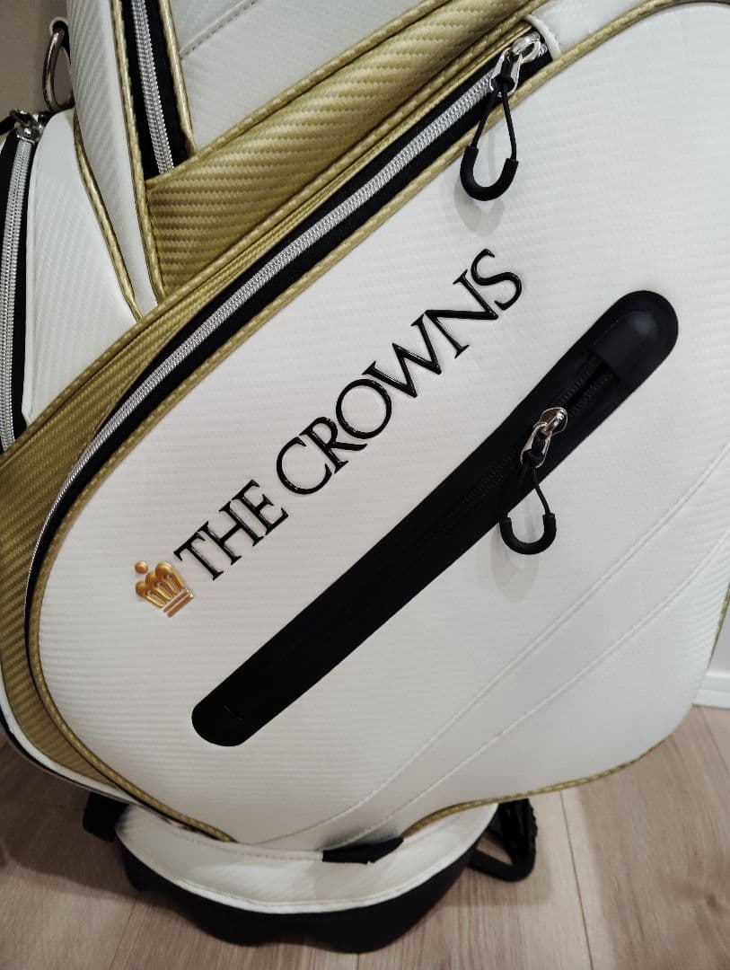 THE CROWNS キャディバッグ ホワイト・ゴールド