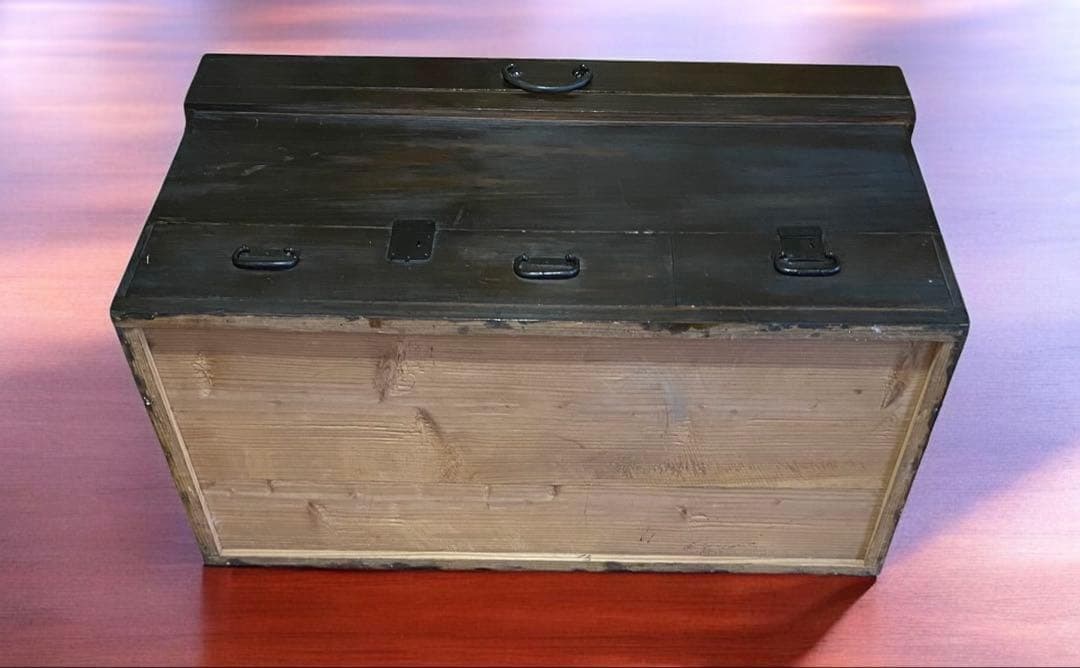 佐賀の古民家より★アンティーク　骨董★李朝箪笥　バンダジ　収納箱