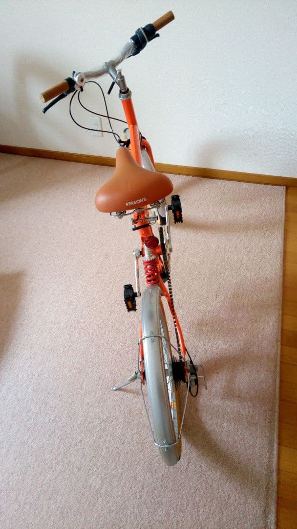 【新品未使用・室内保管・ワイヤーロック付】パーソンズ　20インチ折り畳み自転車