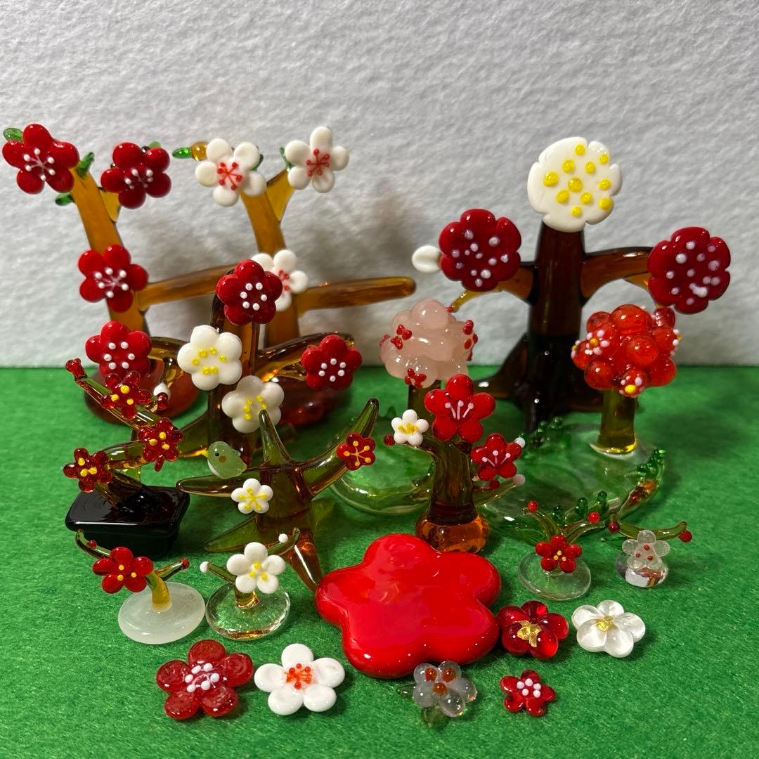梅の木　ガラス細工　ミニチュア