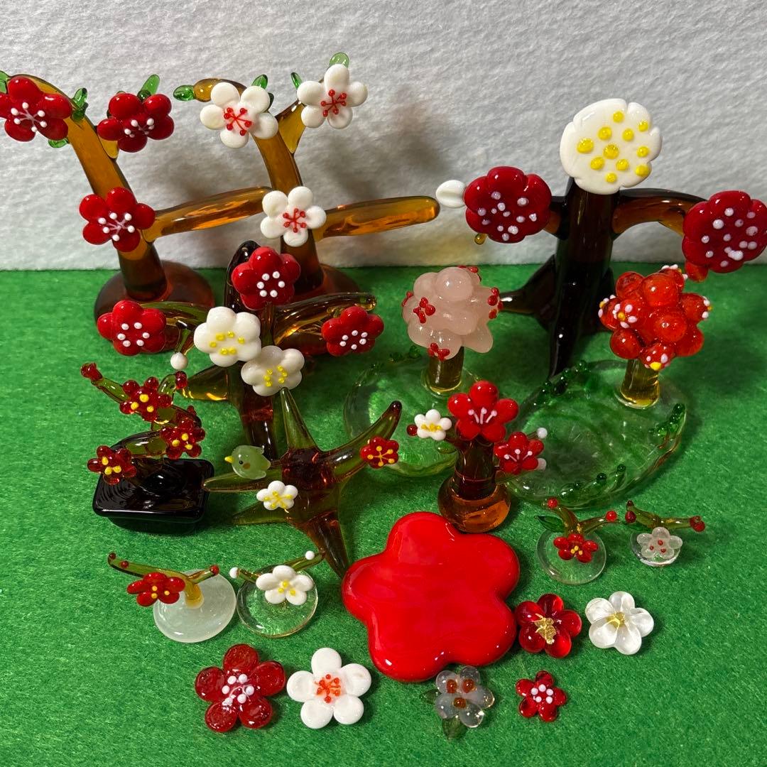 梅の木　ガラス細工　ミニチュア