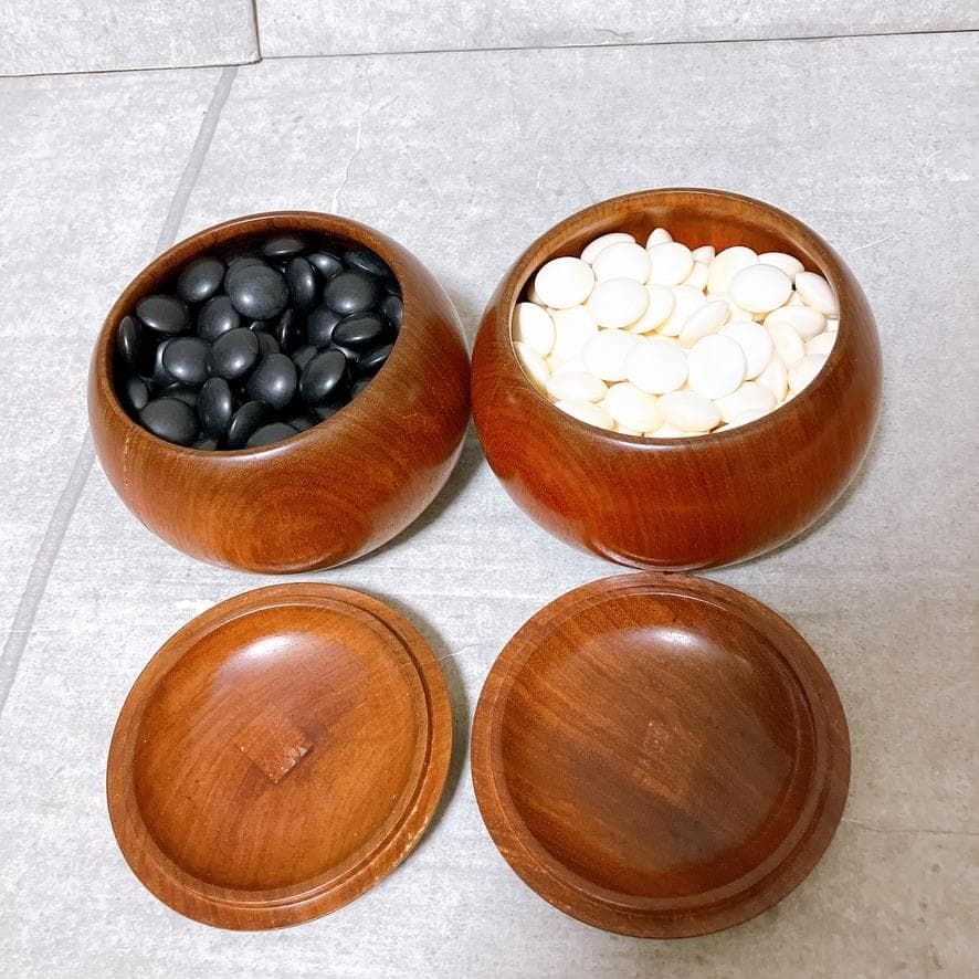 囲碁 碁石 本蛤白 那智黒 碁石セット 蛤碁石 38号 碁笥付き 極厚 レア