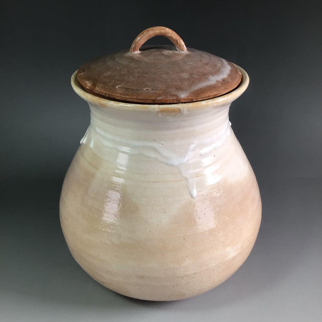 Ｒ３２３　水指　『萩焼』『塔陶山　平野教道造』　共箱　茶道具