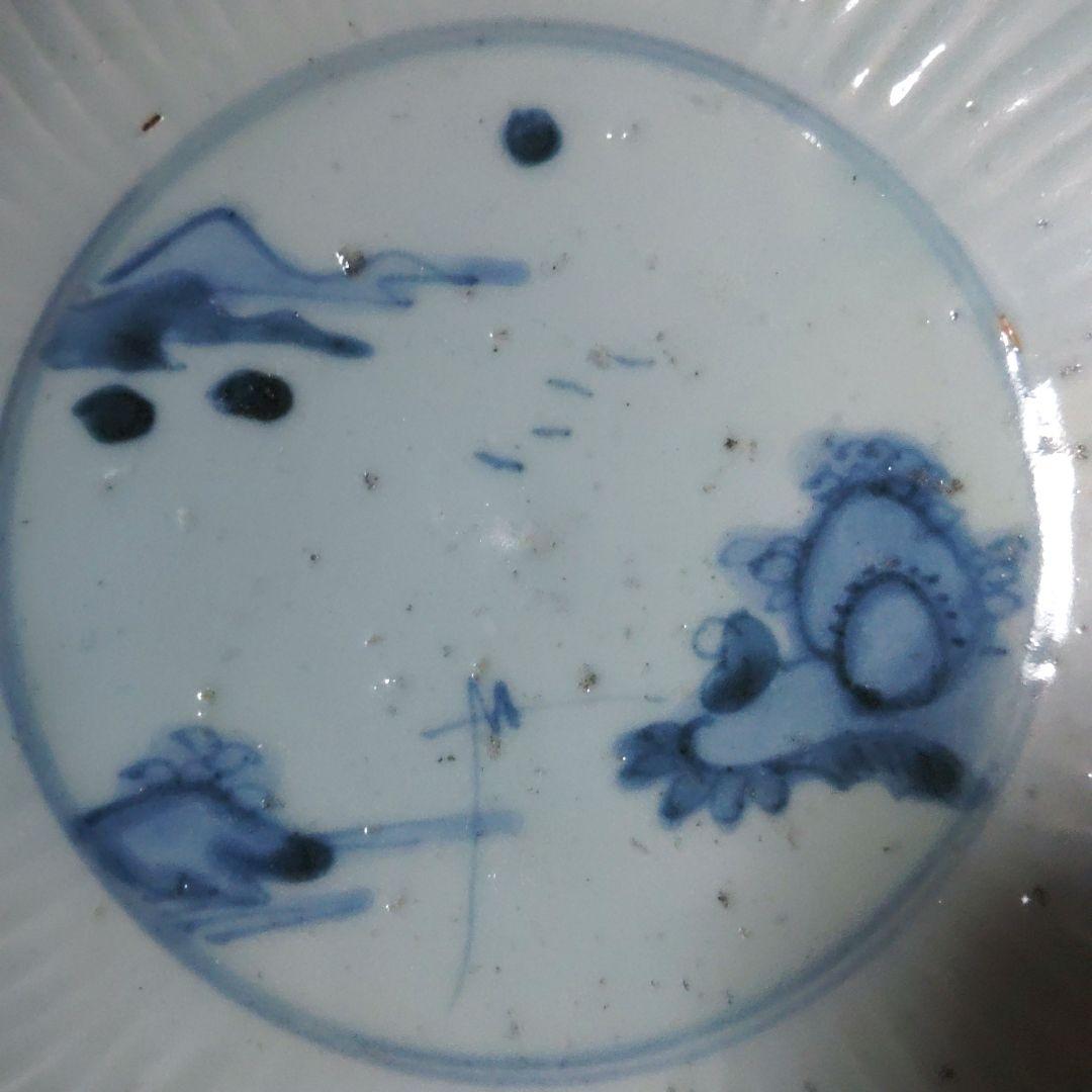 初期伊万里　釣り人物　中皿　太公望