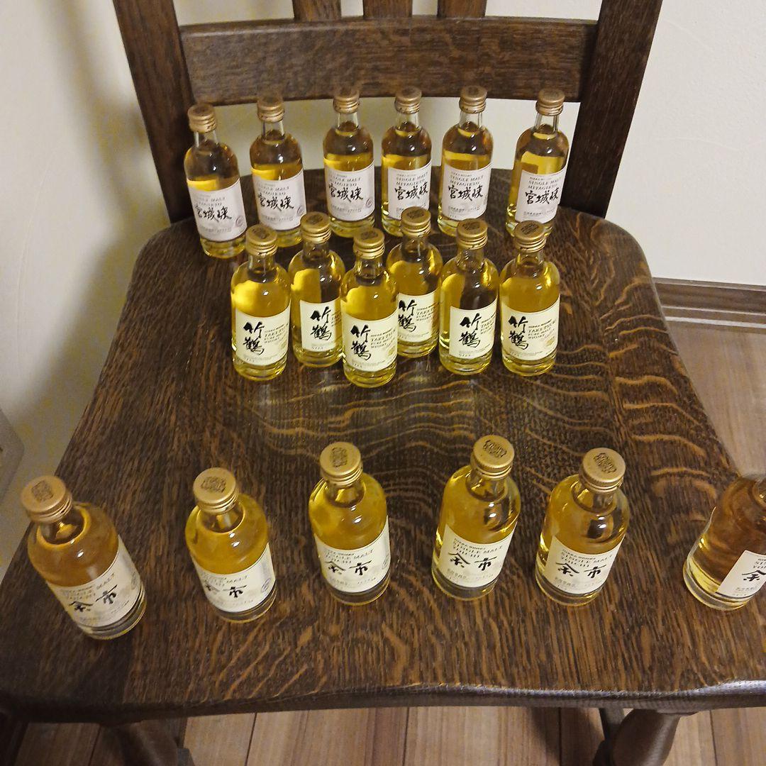 竹鶴.余市.宮城峡ミニチュアボトル各6本、合計18本50ml 43～45%