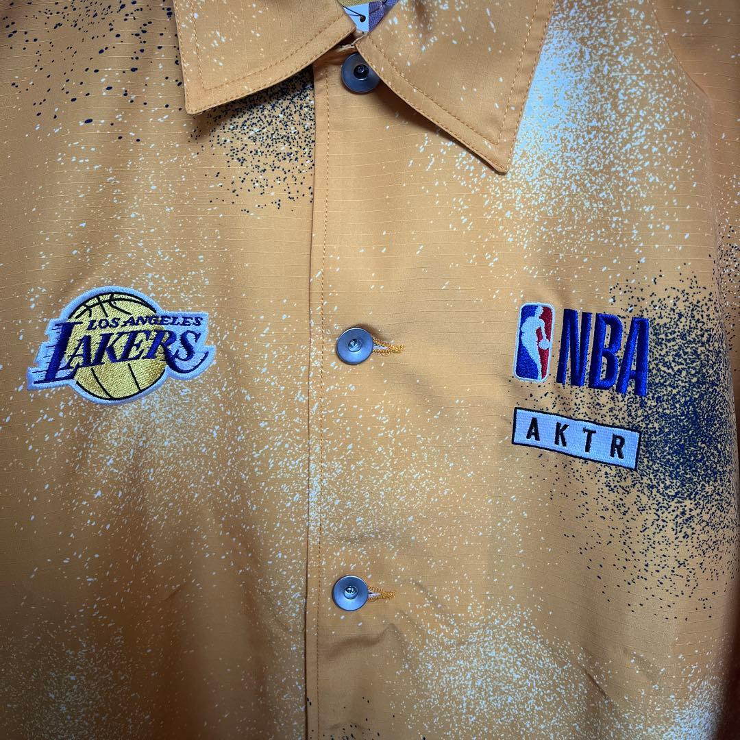 新品 NBA LAKERS × AKTR コーチジャケット イエローL