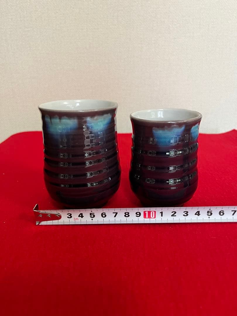 人間国宝 三代 徳田八十吉 （正彦銘） ゆのみ 共箱付き T281 夫婦湯呑み