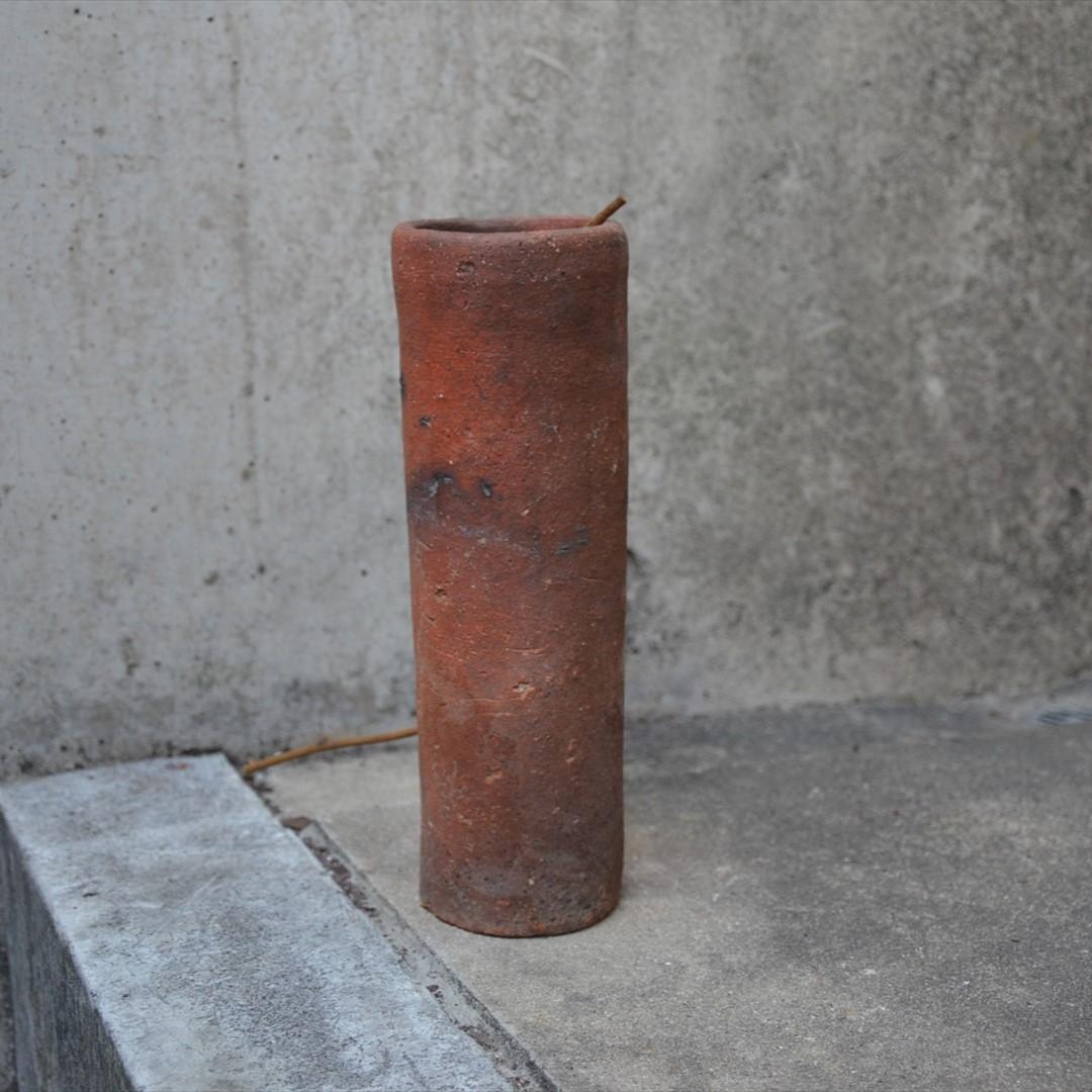 江戸初期　常滑　筒花生　花器　骨董品　アンティーク　g