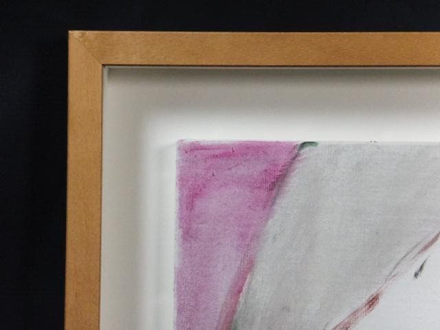 現代美術　福島淑子　直筆サイン『Untitled』キャンヴァスに油彩 0317B