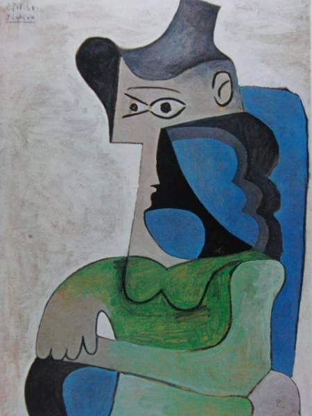 ピカソ、帽子をかぶった女、希少画集画、新品額装付