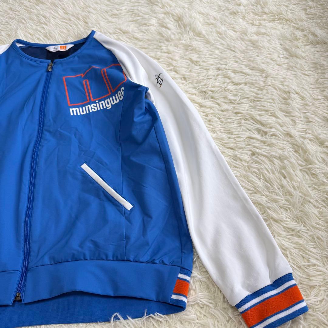 【マンシングウェア】極美品 ジップジャケット ノーカラー Lサイズ レディース