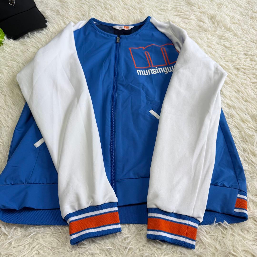 【マンシングウェア】極美品 ジップジャケット ノーカラー Lサイズ レディース