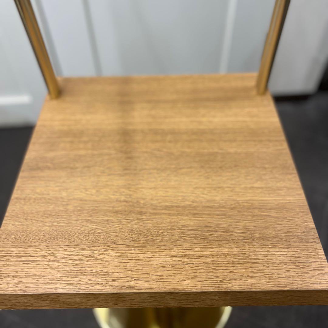 【中古品】シンプルセルフスタンド　パン屋　トング・トレー 台 収納 飾り棚