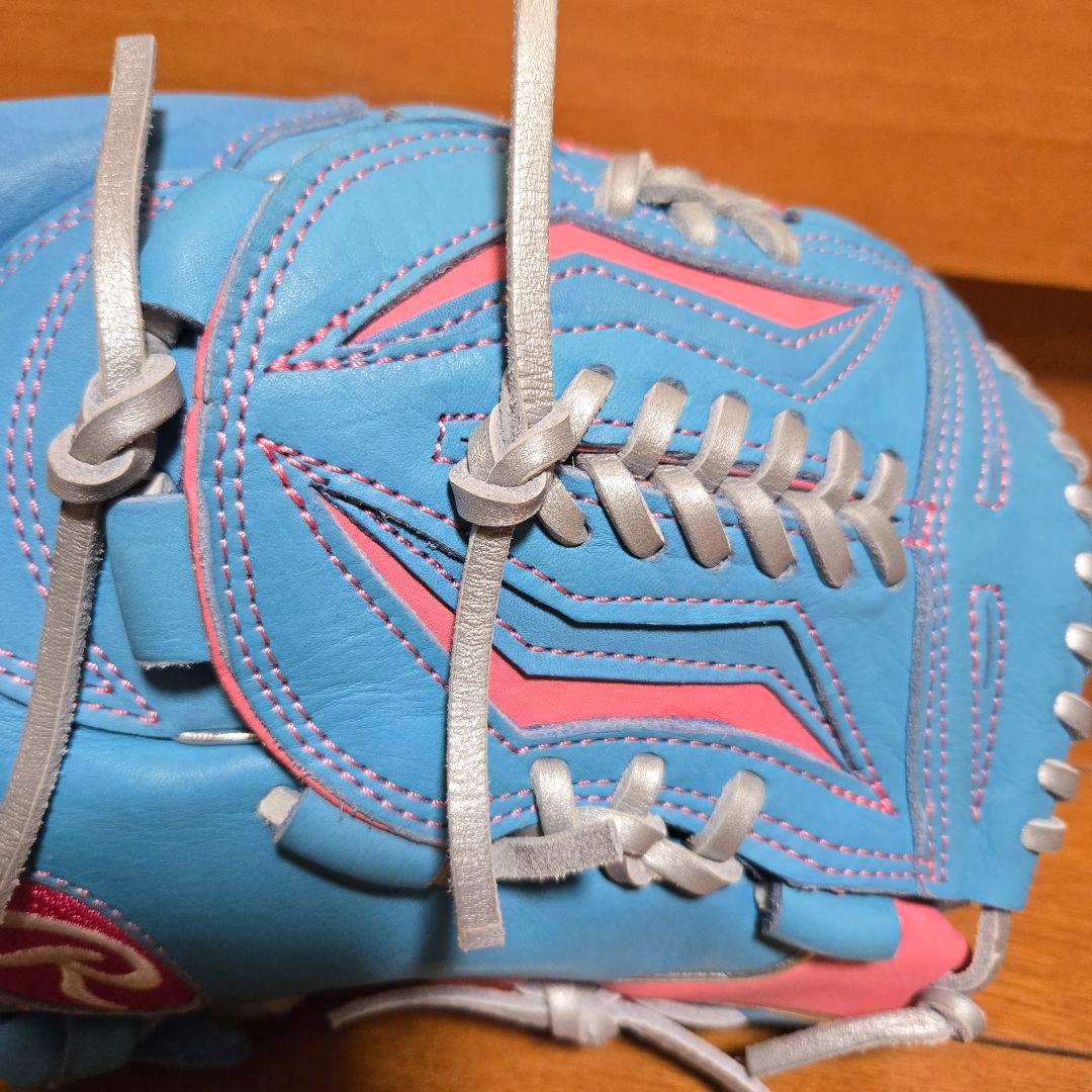 品薄商品！Rawlings 軟式グローブ サックス/ピンク右投げ用