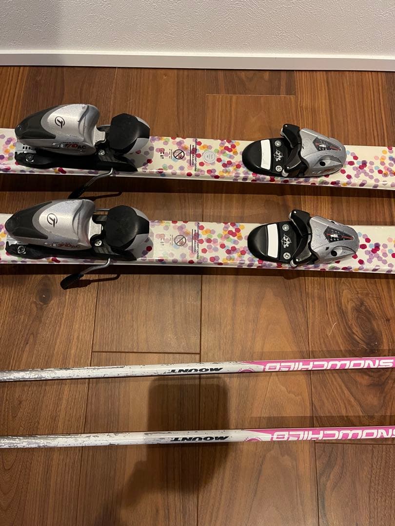 子供用　スキー板140㎝ ビンディング　ストック　3点セット