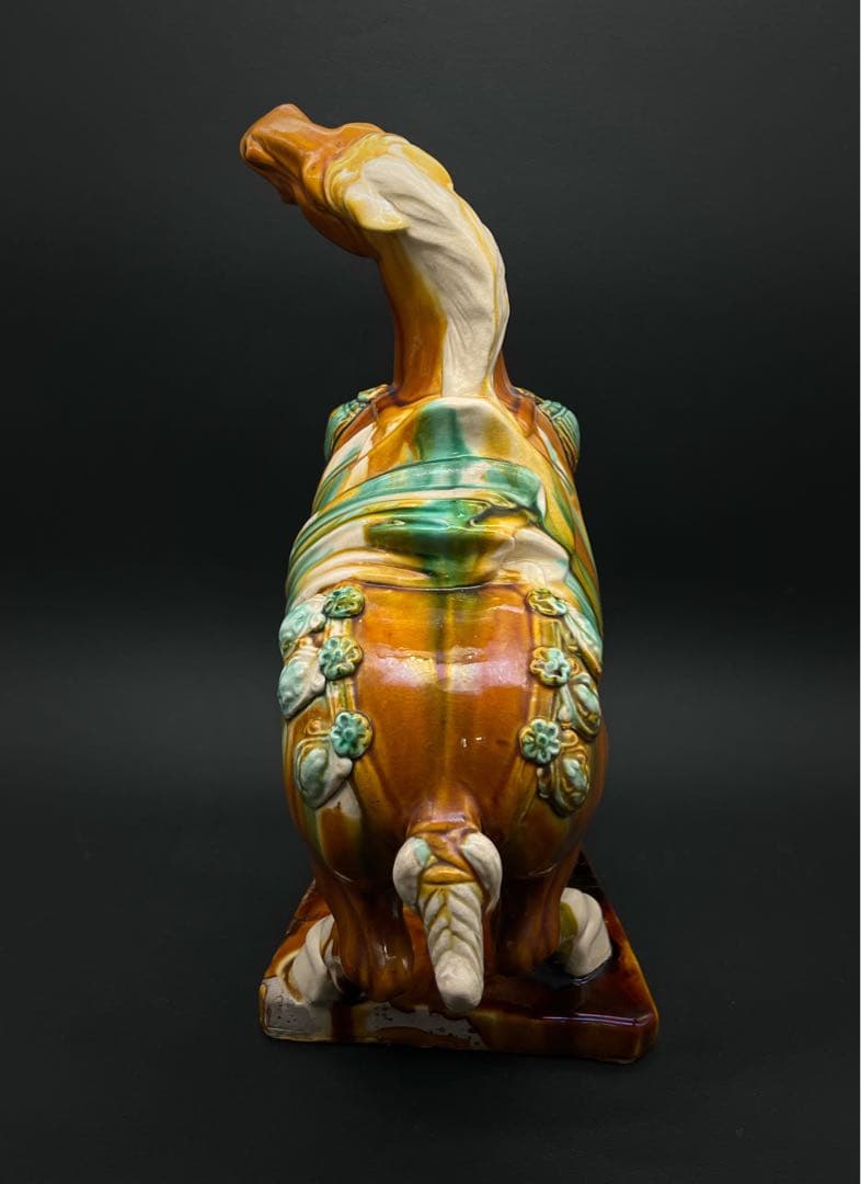 中国美術 唐三彩 馬 置物