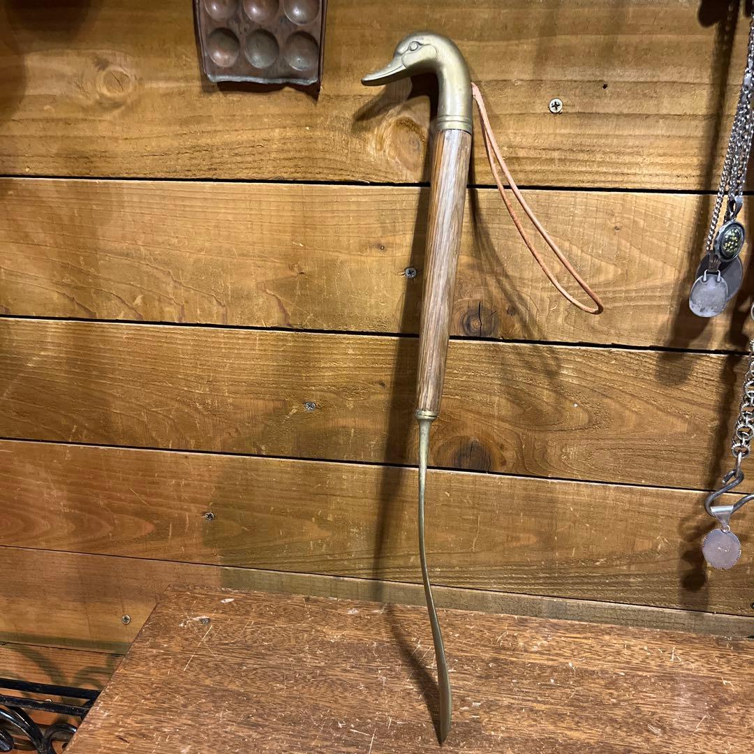 ヴィンテージ真鍮✖️木製靴ベラ