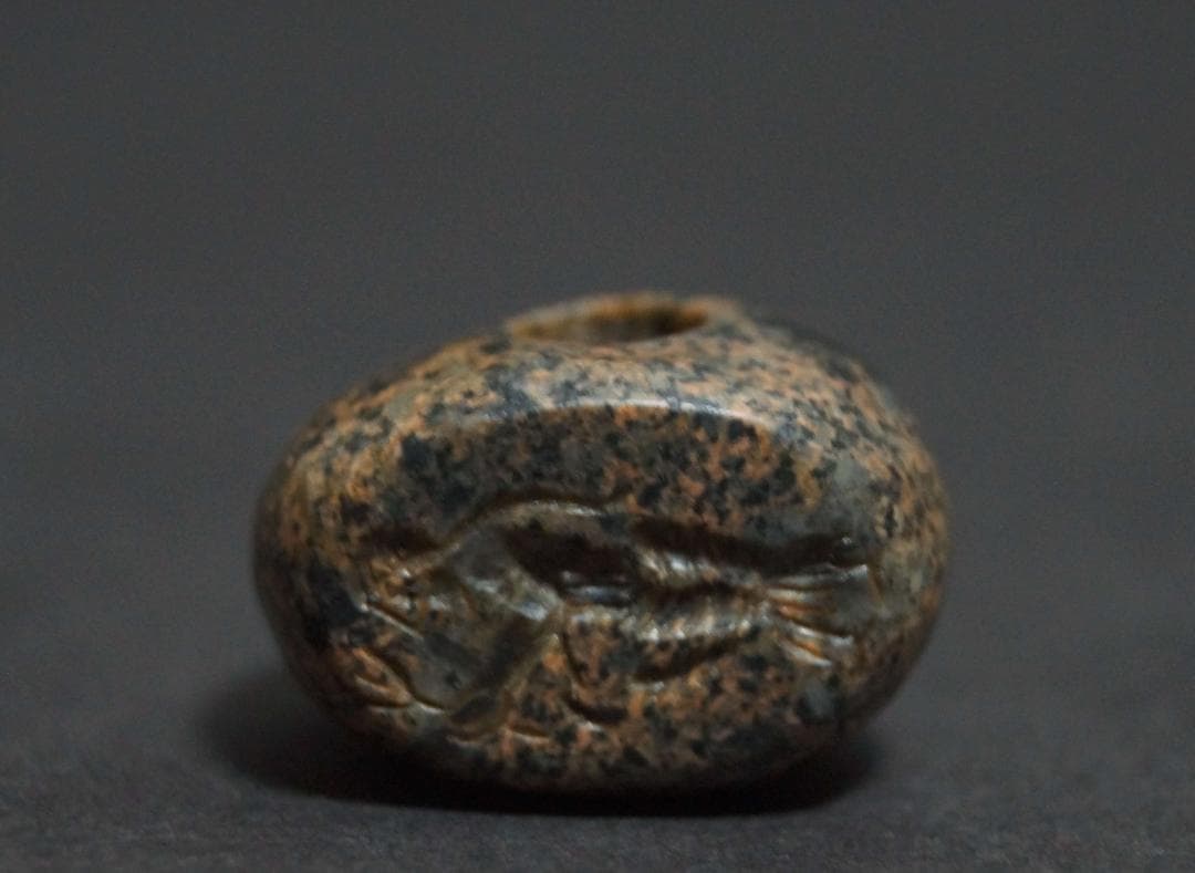 古代ギリシャ 石製 大玉印章『人物』ドーム型シール 印材 提げ物 装飾品 希少品