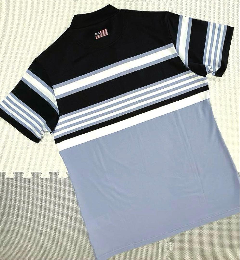 BRIEFING GOLF MARINE STRIPE HIGH NECK／L