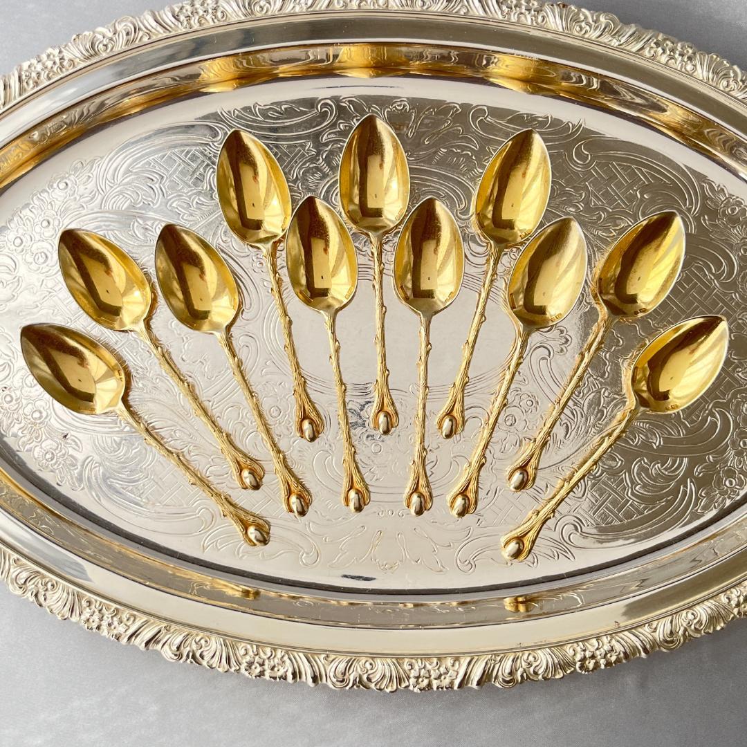 【仏蘭西】デミタススプーン 11本【シルバープレート】 10.5cm