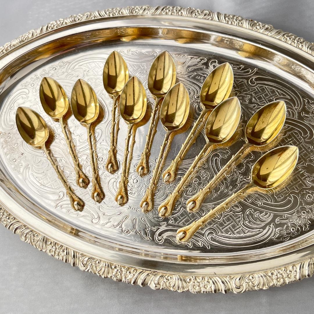 【仏蘭西】デミタススプーン 11本【シルバープレート】 10.5cm