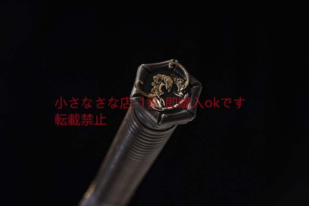 ポリ福剣銅装鎏金銀花紋鋼黒檀 古兵器 武具 刀装具 日本刀 模造刀 居合刀