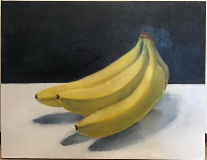 油絵 静物画 バナナ ドローイング