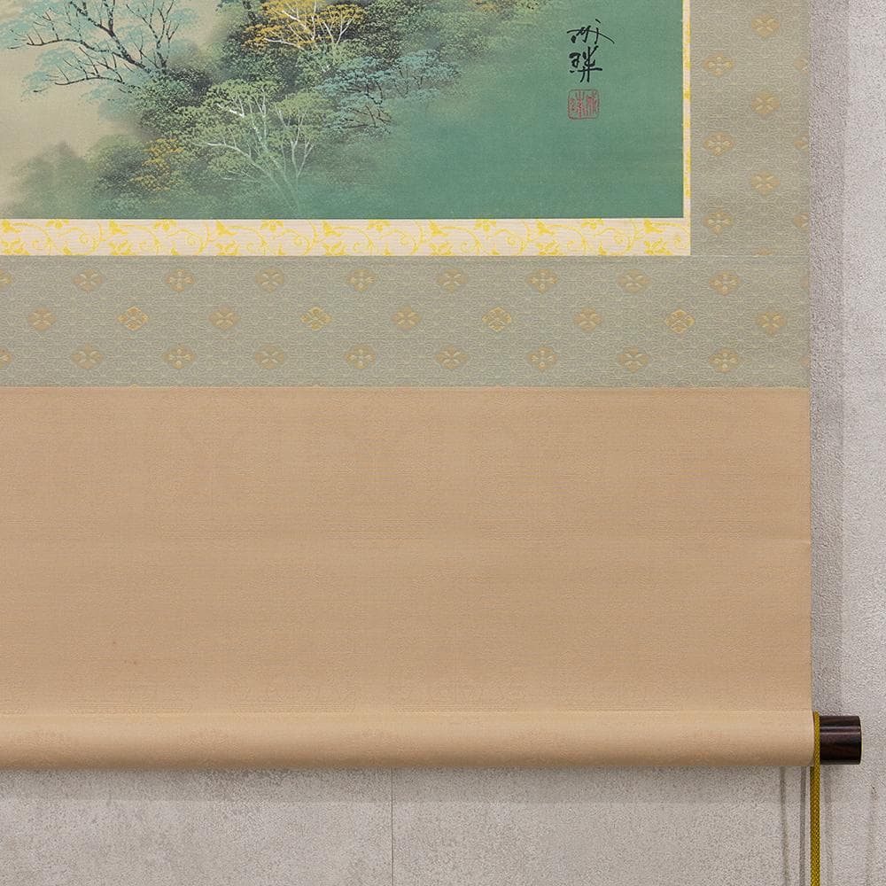 掛軸 日本画 三浦成珠「称名滝」共箱 紫雲会所属 北海道出身