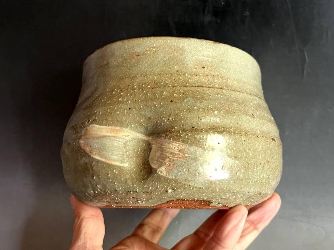 建水■勝龍寺窯「乾伸行」 刷毛目 国定浄運推薦 えくぼ 共箱 時代物 骨董品■