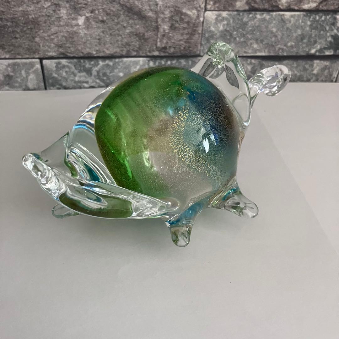ヴェネチアングラス ムラーノ　murano ガラス置物　硝子細工　 亀　カメ