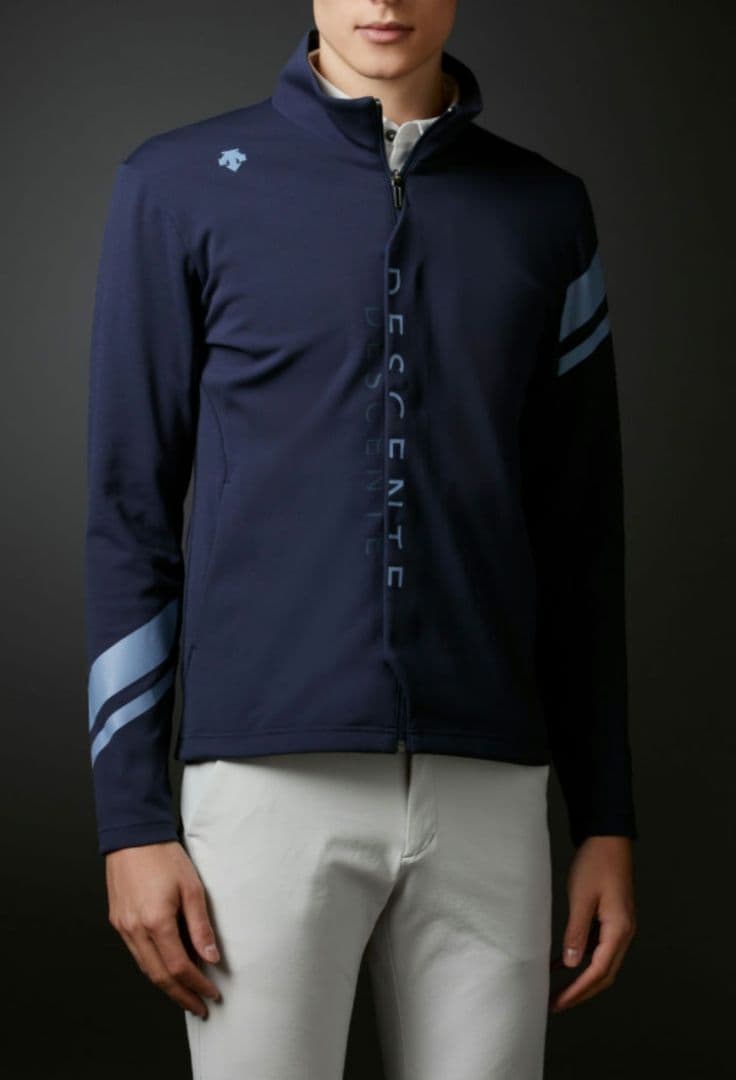 【入手困難】デサントゴルフ ロゴプリント ジャージー ジャケット M ネイビー